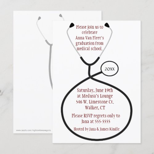 Medical or Nursing Graduation Party Invitation