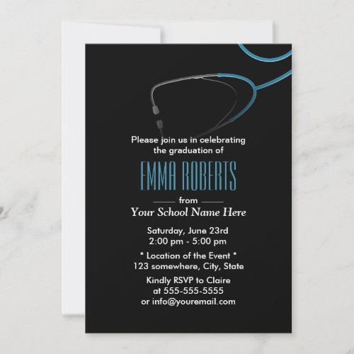 Medical or Nursing School Graduation 5x7 Paper Invitation Card