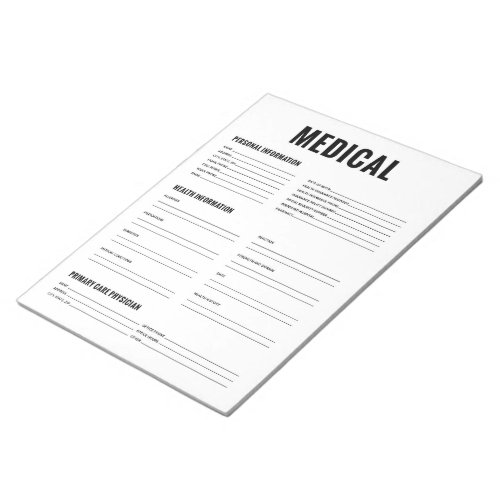 Medical Organization Form Notepad