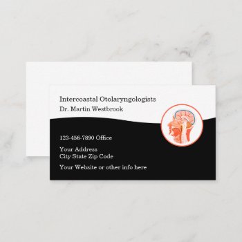 Medical Otolaryngologist Office Ear Nose Throat Business Card by Luckyturtle at Zazzle