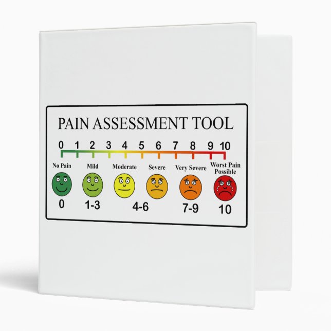 Medical Pain Assessment Tool Chart 3 Ring Binder (Front/Inside)