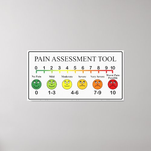 Medical Pain Assessment Tool Chart Canvas Print