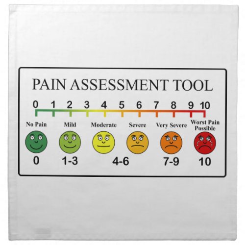 Medical Pain Assessment Tool Chart Napkin