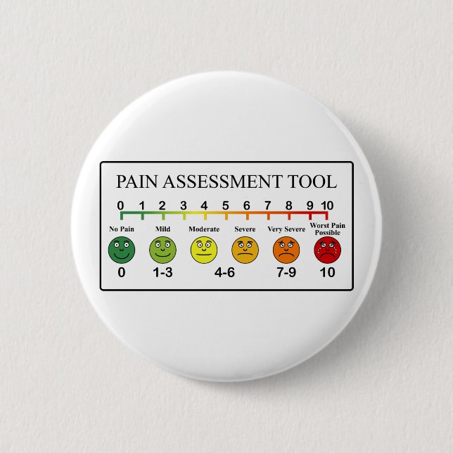 Medical Pain Assessment Tool Chart Pinback Button (Front)