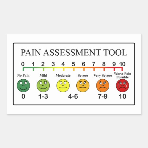 Medical Pain Assessment Tool Chart Rectangular Sticker