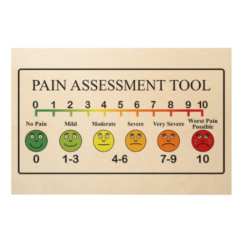 Medical Pain Assessment Tool Chart Wood Wall Decor
