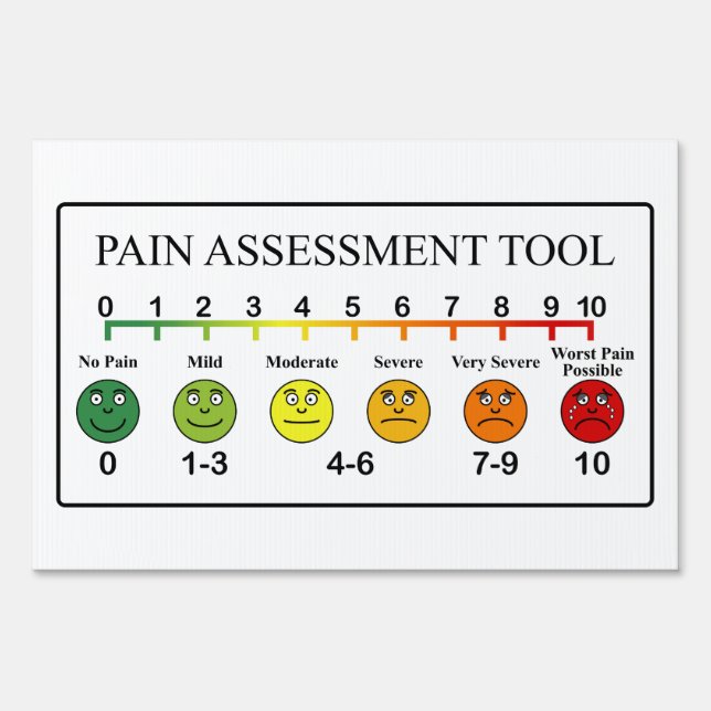 Medical Pain Assessment Tool Chart Yard Sign (Back)