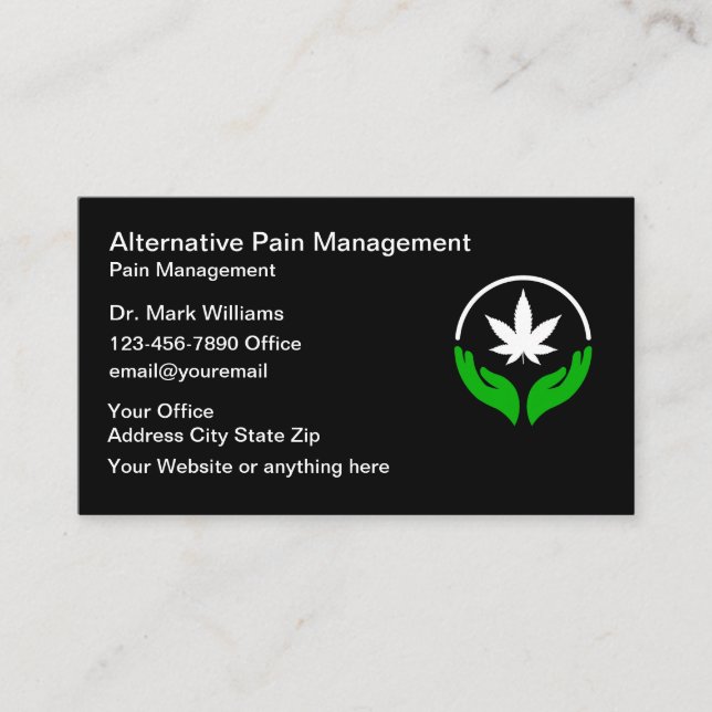 Medical Pain Management Doctor Office Business Card (Front)