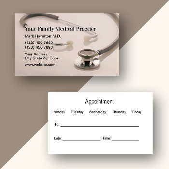 Medical Patient Appointment Business Cards by Luckyturtle at Zazzle