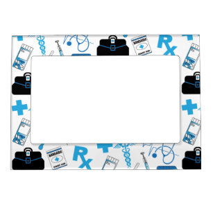 Medical Pattern - Blue Magnetic Frame