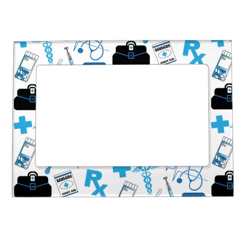 Medical Pattern _ Blue Magnetic Frame