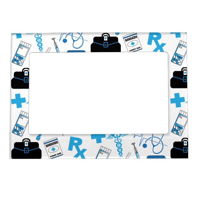 Medical Pattern - Blue Magnetic Frame (Front)