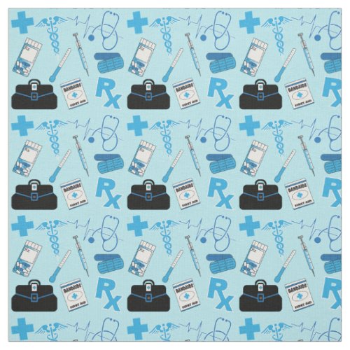 Medical Pattern Design _ Baby Blue Fabric