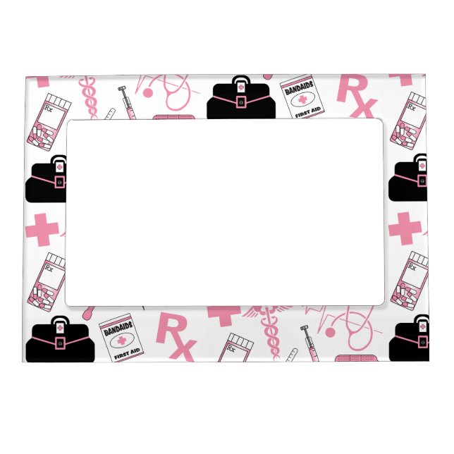 Medical Pattern - Pink Magnetic Frame (Front)