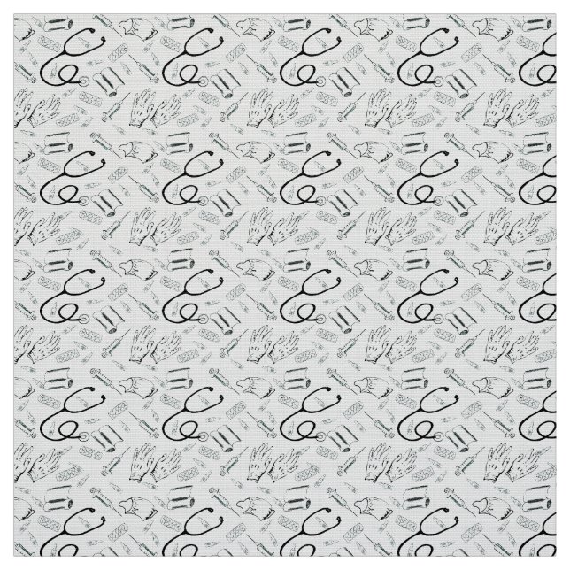 Medical Pattern Stethoscope Fabric (Swatch)