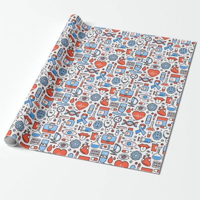 Medical Pattern Wrapping Paper (Unrolled)