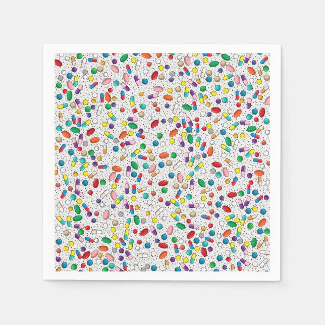 Medical Pharmacology Pill Capsule Napkins (Front)