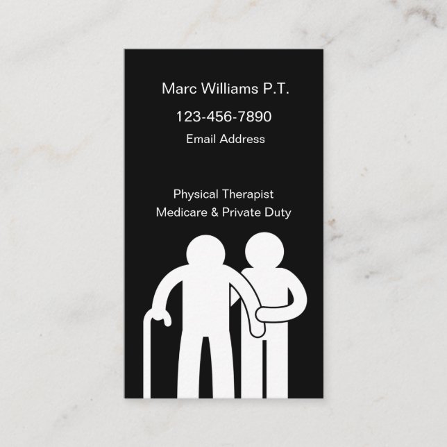 Medical Physical Therapist Theme Business Card (Front)