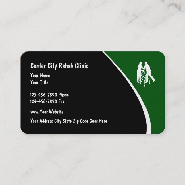 Medical Physical Therapists Rehab Business Cards (Front)