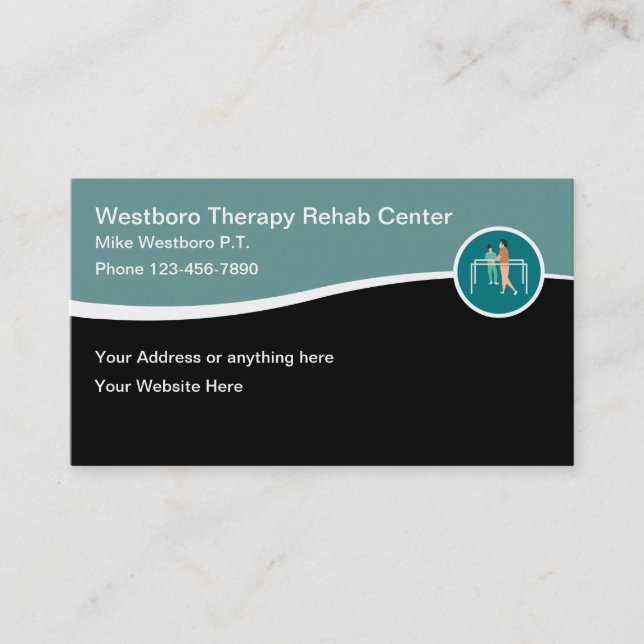 Medical Physical Therapy Rehab Center Business Card (Front)