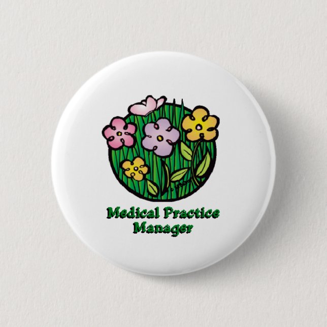 Medical Practice Manager Blooms Button (Front)