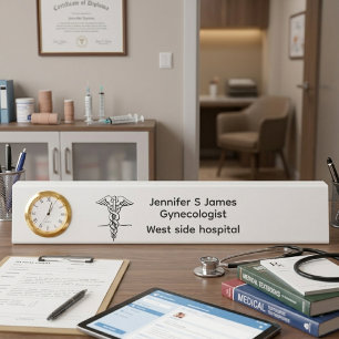 Medical Practice Personalized gynecologist doctor Desk Name Plate