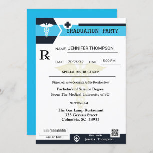 Medical Prescription Pad Graduation Invitation
