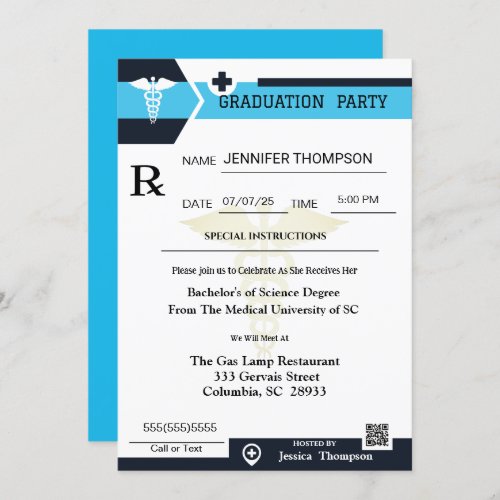 Medical Prescription Pad Graduation Invitation