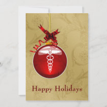 medical profession caduceus sign  Holiday Cards