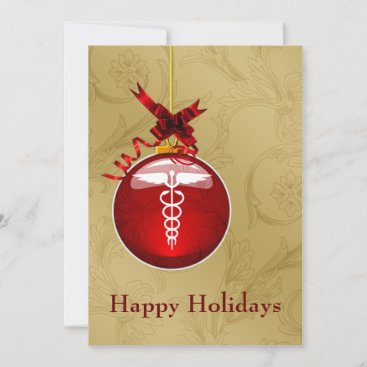 medical profession caduceus sign  Holiday Cards