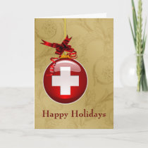 medical profession red cross sign Christmas Cards