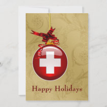 medical profession red cross sign Holiday Cards