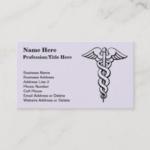 Medical Profession Symbol Caduceus Nursing Business Card