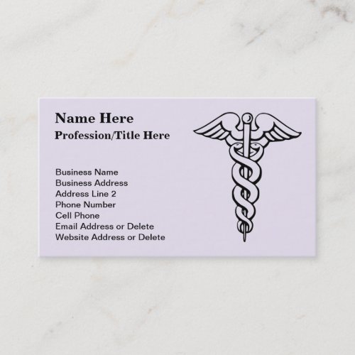 Medical Profession Symbol Caduceus Business Card