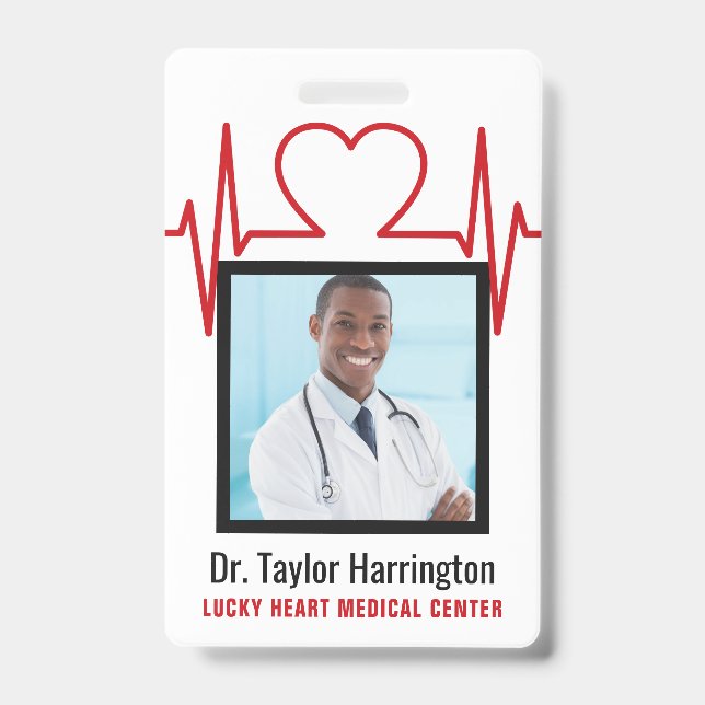 Medical Professional custom photo & text badges (Front)
