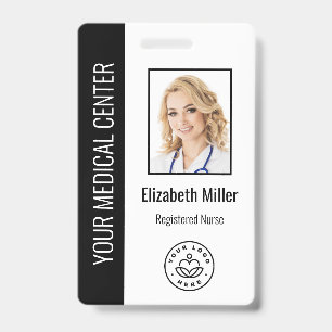 Medical Professional Custom Photo & Text Black Badge