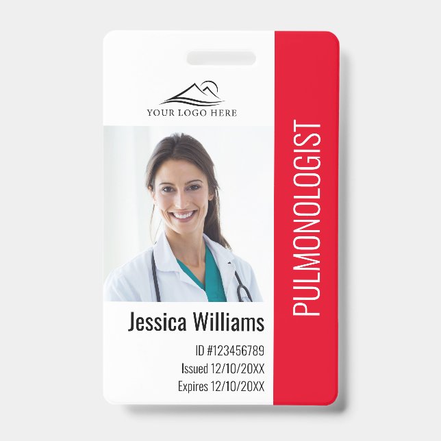 Medical Professional Custom Photo & Text ID Badge (Front)