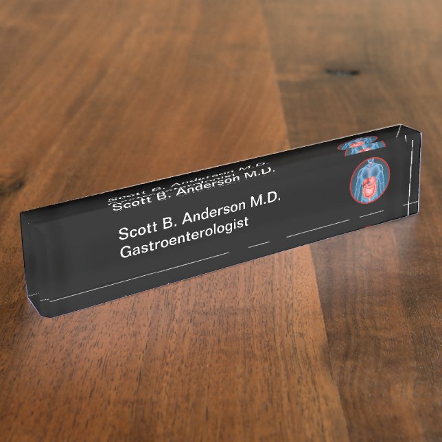 Medical Professional Gastroenterologist Office Desk Name Plate (Side)