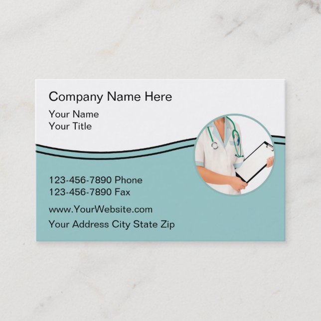 Medical Professional Healthcare Business Cards (Front)