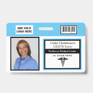 Medical Professional Name Photo Badge Scanner Code