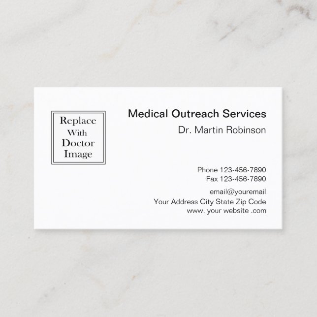 Medical Professional Outreach Services Business Card (Front)
