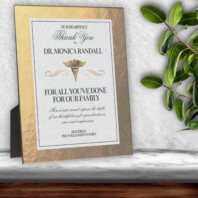 Medical Professional Personalized Thank You Plaque (Creator Uploaded)
