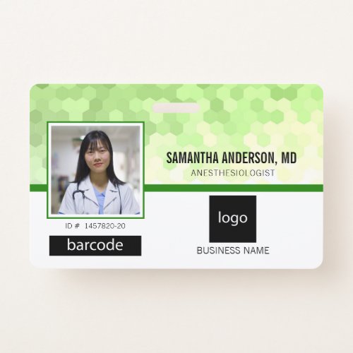 Medical Professional Photo and Logo Green Badge