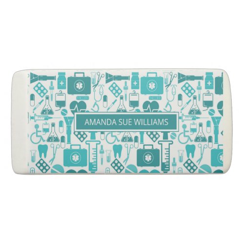 Medical Professional  Student Add Name Monogram Eraser