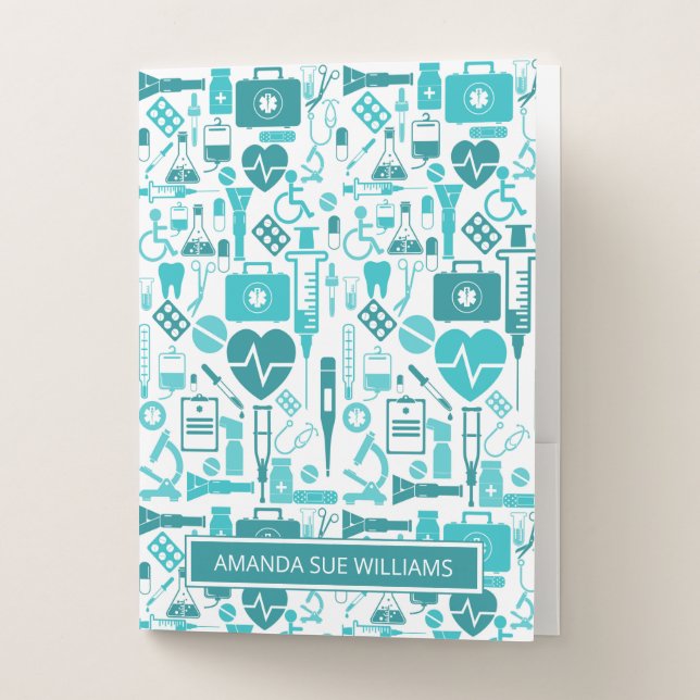 Medical Professional / Student "Add Name" Monogram Pocket Folder (Front)
