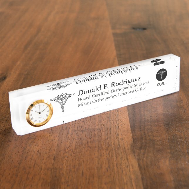 Medical Professional Unique Customized Name Plate (Side)