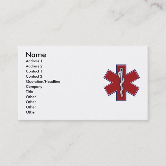 Medical Profile Card (Front)