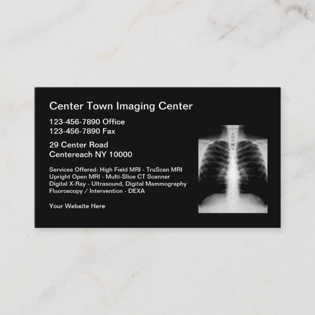 Medical Radiology Imaging Center Business Card (Front)