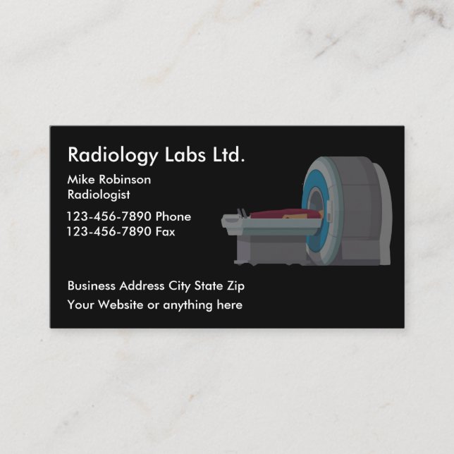 Medical Radiology Imaging Lab Business Cards (Front)