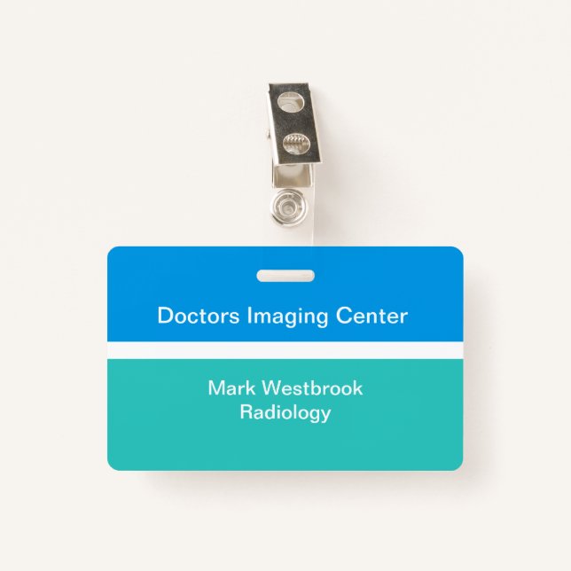 Medical Radiology Lab Employee ID Name Badges (Front with Clip)